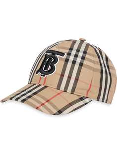 Burberry бейсбольная кепка в клетку Vintage Check с монограммой