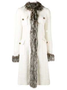 DOLCE & GABBANA PRE-OWNED пальто средней длины с отделкой из меха