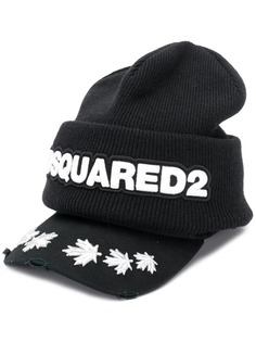 Dsquared2 шапка бини с козырьком и логотипом