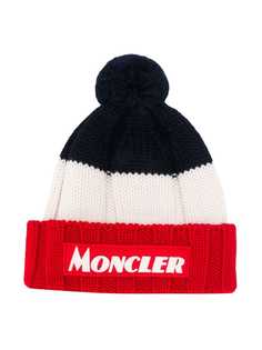 Moncler Kids вязаная шапка в контрастную полоску