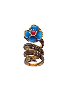 Fendi спиральное кольцо с цветочным декором