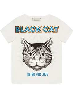 Gucci Kids футболка с принтом Black Cat