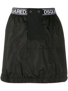 Dsquared2 юбка мини с боковыми полосками и логотипом