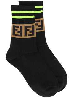 Fendi носки в рубчик с логотипом FF
