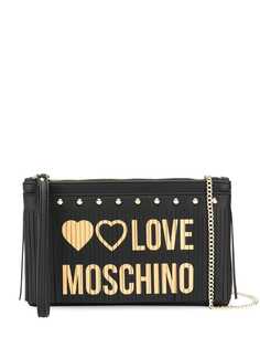 Love Moschino клатч с бахромой и логотипом