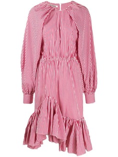 Jourden платье миди асимметричного кроя в клетку гингем