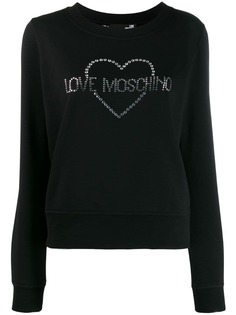 Love Moschino джемпер с логотипом и кристаллами