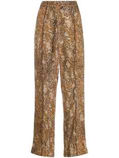 Nanushka брюки со змеиным принтом