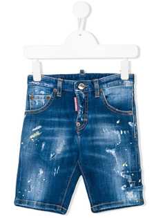 Dsquared2 Kids джинсовые шорты с потертой отделкой