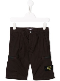 Stone Island Junior шорты с нашивкой-логотипом