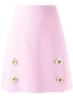 Dolce & Gabbana юбка миди с цветочной аппликацией