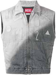 Diesel Red Tag gradient embroidered patch vest