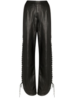 Matériel high-waisted lace-up trousers