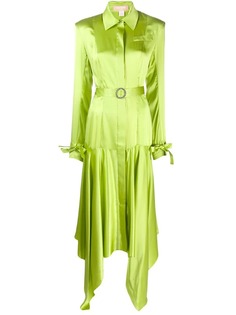 Matériel long belted shirt dress