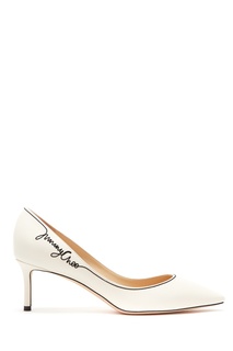 Белые туфли с черным логотипом Romy 60 Jimmy Choo