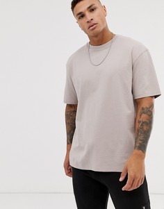 Светло-бежевая oversize-футболка Topman - Светло-бежевый