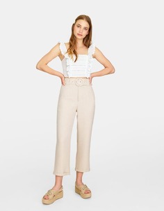Брюки прямого кроя в стиле рустик Stradivarius