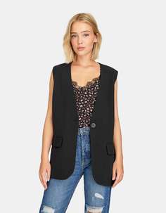 Однотонный жилет оверсайз Stradivarius