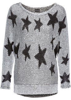 Пуловеры с круглым вырезом Вязаный пуловер с пайетками Bonprix