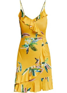 Короткие платья Платье с воланами и цветочным принтом Bonprix