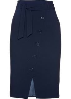 Короткие юбки Юбка-карандаш с текстильным поясом Bonprix