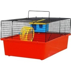 Клетка N1 37х26х18см 2-х этажная, в комплекте домик, миска, колесо для грызунов (РПК04)