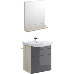 Мебель для ванной Cersanit Smart 60 корпус ясень, фасад серый, с ящиками