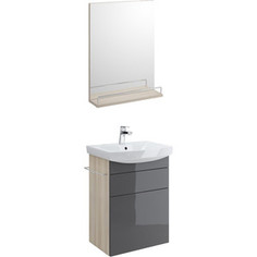Мебель для ванной Cersanit Smart 50 корпус ясень, фасад серый, с ящиками