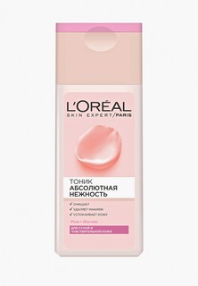 Тоник для лица LOreal Paris LOreal Абсолютная нежность, для сухой и чувствительной кожи, 200 мл, с экстрактами Розы и Жасмина