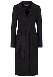 Черное пальто с поясом La Reine Blanche