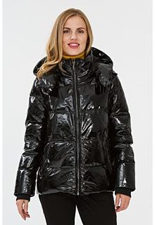 Утепленная кожаная куртка с отделкой трикотажем La Reine Blanche