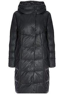 Утепленное кожаное пальто La Reine Blanche