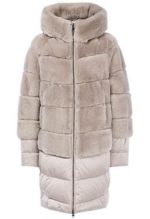 Комбинированная шуба из меха кролика Virtuale Fur Collection