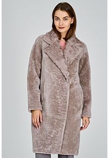 Шуба из овчины с отделкой овчиной калган Virtuale Fur Collection