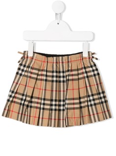 Burberry Kids плиссированная юбка в клетку Vintage Check