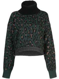Sacai джемпер с леопардовым принтом