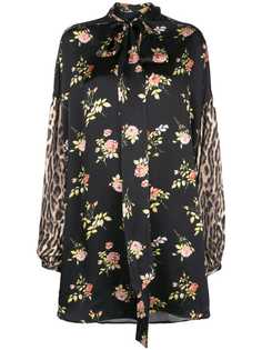 R13 платье мини с бантом и принтом