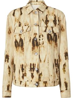 Burberry джинсовая куртка с выбеленным эффектом и монограммой