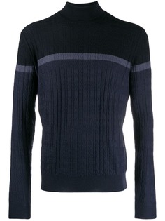 Corneliani свитер в стиле колор-блок с высоким воротником