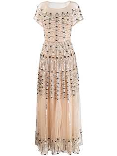 Temperley London декорированное длинное платье Clio