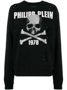 Philipp Plein джемпер с декором Skull и стразами