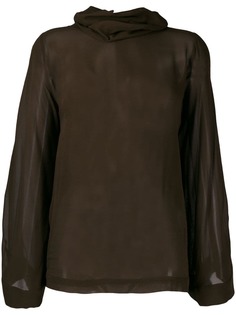 Erika Cavallini прозрачная рубашка с драпированным воротником