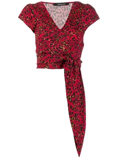 Andamane блузка на завязке и леопардовым принтом