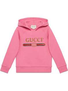 Gucci Kids толстовка с капюшоном и логотипом