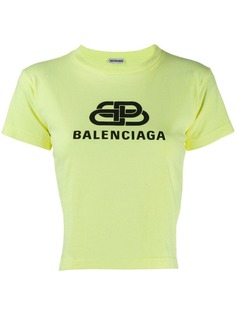 Balenciaga укороченная футболка с логотипом