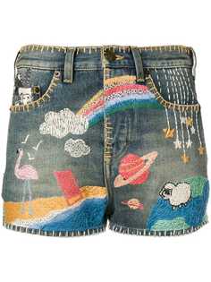 Saint Laurent шорты с вышивкой