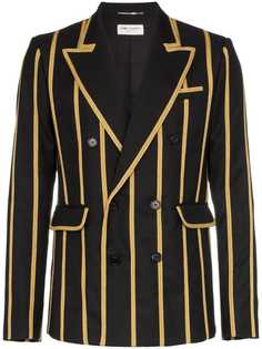 Saint Laurent блейзер с полосками металлик