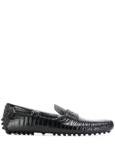 Car Shoe мокасины с тиснением под кожу крокодила