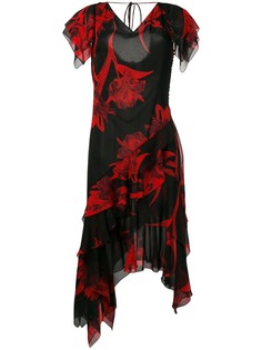 Roberto Cavalli платье миди с драпировкой и оборками