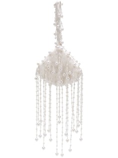 Christopher Kane атласная сумка с вышивкой